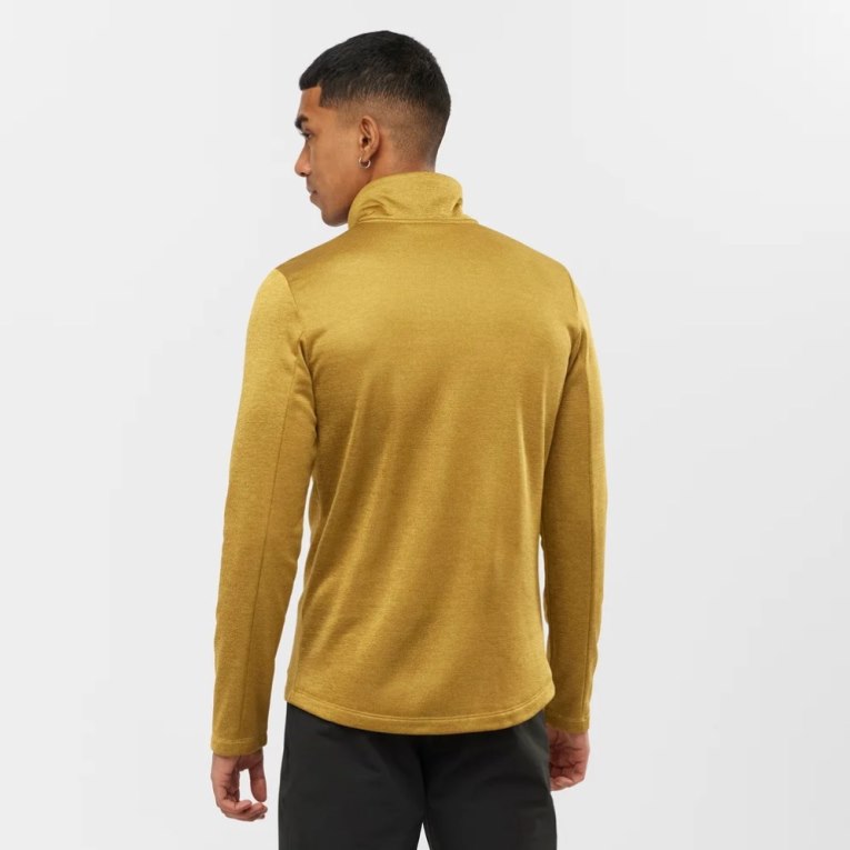 Pánské Mikiny Salomon Essential Lightwarm Seamless Half Zip Zlaté | CZ 15WSZMK